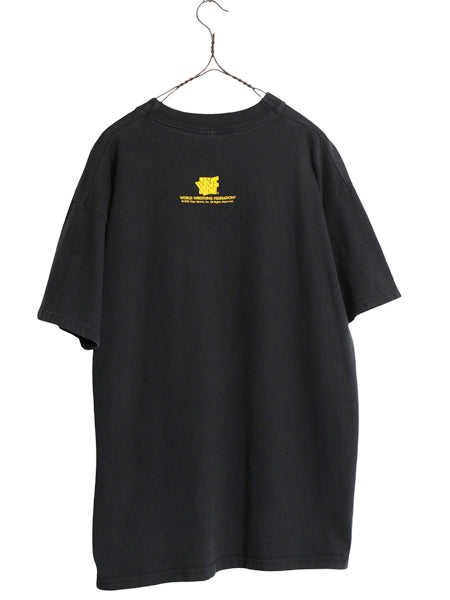 90s ★ WWF オフィシャル カクタス ジャック プリント Tシャツ メンズ XL / 古着 オールド プロレス 当時物 ミック フォーリー イラスト 黒