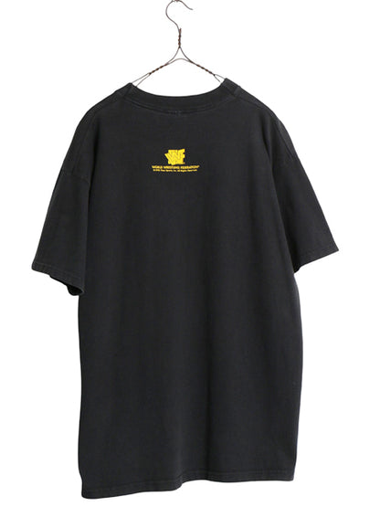 90s ★ WWF オフィシャル カクタス ジャック プリント Tシャツ メンズ XL / 古着 オールド プロレス 当時物 ミック フォーリー イラスト 黒