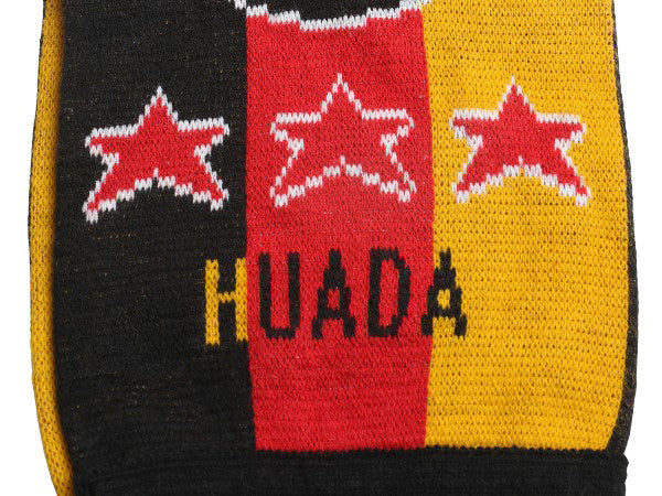 サッカー ドイツ 代表 ニット マフラー メンズ レディース / ストライプ スター ロング ストール フリンジ付き 2フェイス 防寒 エンブレム