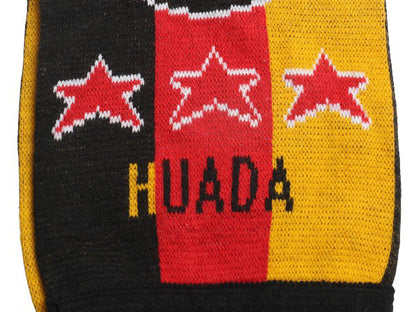 サッカー ドイツ 代表 ニット マフラー メンズ レディース / ストライプ スター ロング ストール フリンジ付き 2フェイス 防寒 エンブレム