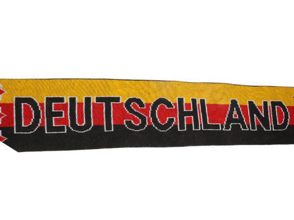 サッカー ドイツ 代表 ニット マフラー メンズ レディース / ストライプ スター ロング ストール フリンジ付き 2フェイス 防寒 エンブレム