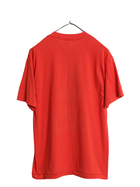 80s USA製 ミッキー プリント Tシャツ メンズ レディース L 小さめ M 程 ヴィンテージ ディズニー オフィシャル キャラクター イラスト 赤