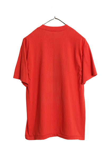 80s USA製 ミッキー プリント Tシャツ メンズ レディース L 小さめ M 程 ヴィンテージ ディズニー オフィシャル キャラクター イラスト 赤