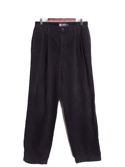 90s チャップス ラルフローレン 太畝 コーデュロイ パンツ メンズ 34 32 オールド ポロ テーパード スラックス ツータック 裾ダブル コーズ