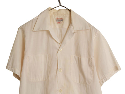 50s ★ Parkington オープンカラー シャツ メンズ S / ヴィンテージ ピマ コットン 開襟 ボックス 無地 半袖シャツ シワになりにくい 無地