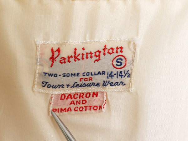 50s ★ Parkington オープンカラー シャツ メンズ S / ヴィンテージ ピマ コットン 開襟 ボックス 無地 半袖シャツ シワになりにくい 無地