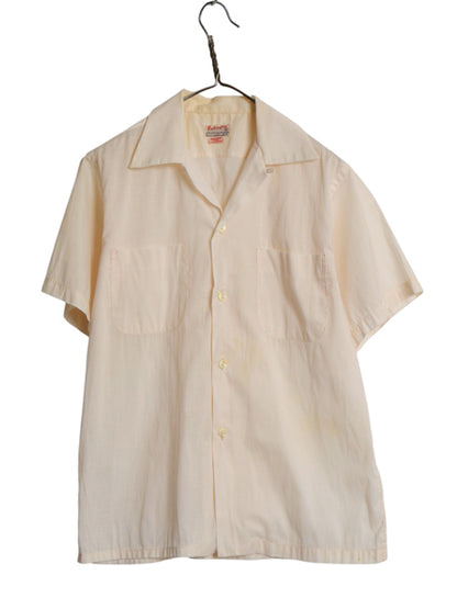 50s ★ Parkington オープンカラー シャツ メンズ S / ヴィンテージ ピマ コットン 開襟 ボックス 無地 半袖シャツ シワになりにくい 無地