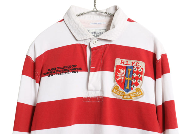 ラグビー ラルフローレン ボーダー 長袖 ラガーシャツ メンズ L / ポロ ラグビー 長袖シャツ ポロシャツ カットソー ツートン ナンバリング