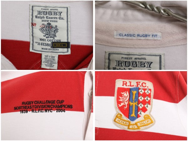 ラグビー ラルフローレン ボーダー 長袖 ラガーシャツ メンズ L / ポロ ラグビー 長袖シャツ ポロシャツ カットソー ツートン ナンバリング