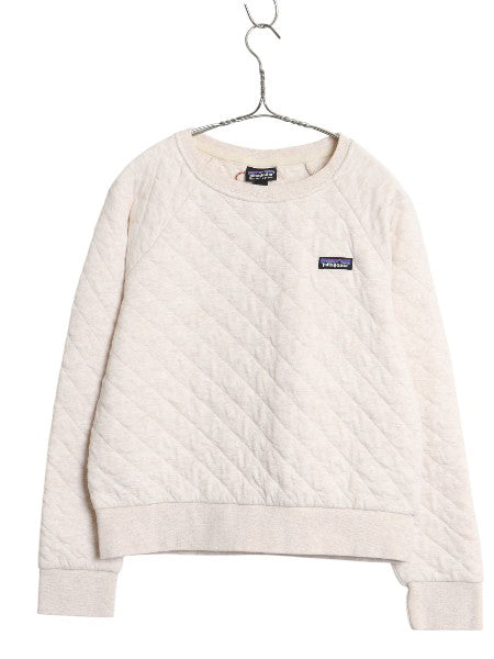 パタゴニア オーガニック コットン キルト クルー レディース S / 古着 20年製 アウトドア キルティング スウェット トレーナー ショート丈