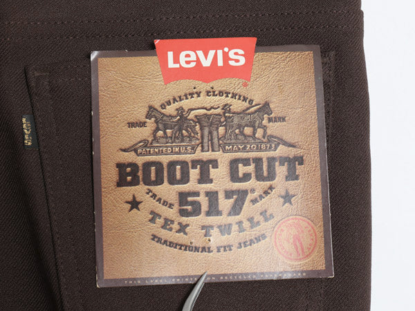 デッドストック 90s USA製 リーバイス ポリ フレア パンツ メンズ 31 32 新品 オールド 517 スタプレ ノータック ブーツカット スラックス