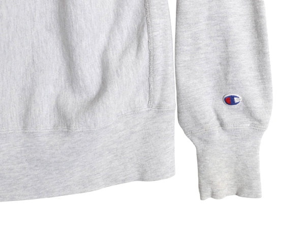 90s USA製 ★ チャンピオン リバースウィーブ カレッジ プリント スウェット メンズ XL オールド トレーナー 袖プリント 裏起毛 霜降り 灰