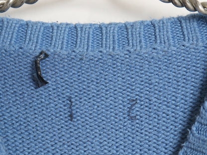 ポロ ラルフローレン コットン ニット セーター メンズ M 程 / 古着 クルーネック ミドルゲージ ワンポイント ポニー 刺繍 リブ編み ブルー
