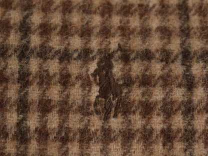 90s イタリア製 ポロ ラルフローレン フリンジ付き マフラー メンズ レディース / 古着 オールド リバーシブル 無地 チェック ラム ウール