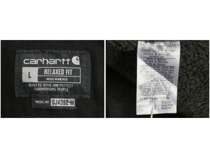 US企画 カーハート ダック シエラ ジャケット メンズ L / 古着 ワーク フルジップ フード パーカー 裏 ボア パイル フリース ブルゾン 黒