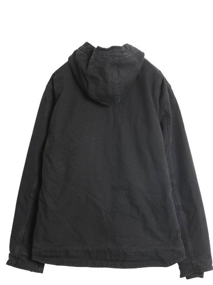 US企画 カーハート ダック シエラ ジャケット メンズ L / 古着 ワーク フルジップ フード パーカー 裏 ボア パイル フリース ブルゾン 黒