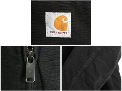 US企画 カーハート ダック シエラ ジャケット メンズ L / 古着 ワーク フルジップ フード パーカー 裏 ボア パイル フリース ブルゾン 黒