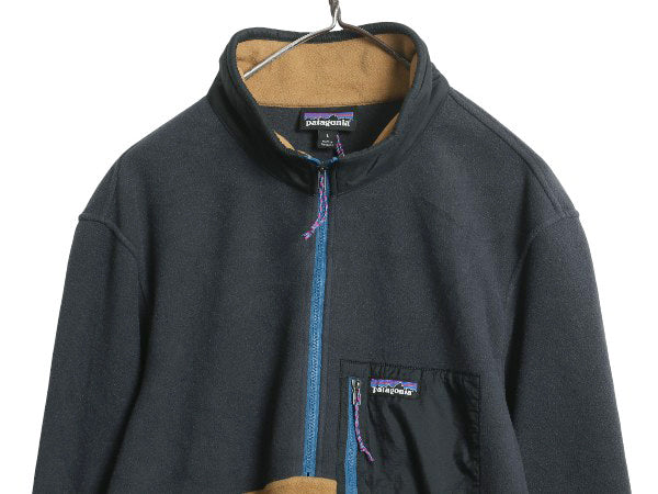 パタゴニア マイクロディニ ハーフジップ フリース プルオーバー メンズ L 22年製 ブルゾン ジャケット ロンT 長袖 Tシャツ ツートン 薄手
