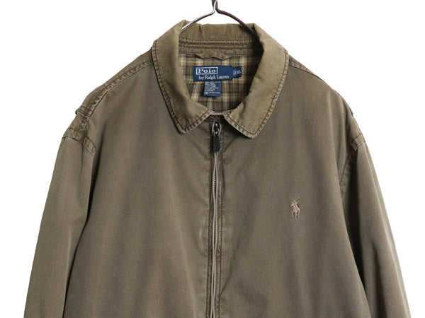 00s ポロ ラルフローレン スイングトップ ジャケット メンズ XL / オールド コットン チェック ライナー ヴィンテージ 加工 大きいサイズ