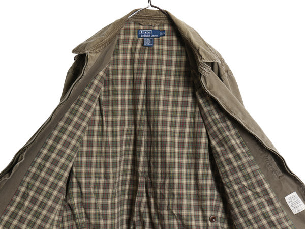 00s ポロ ラルフローレン スイングトップ ジャケット メンズ XL / オールド コットン チェック ライナー ヴィンテージ 加工 大きいサイズ