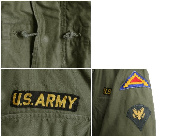 50s 米軍実物 US ARMY M-51 フィールド ジャケット MEDIUM LONG 57年製 ヴィンテージ ミリタリー 軍物 M51 ジャンパー カーキ ワッペン M65