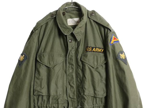 50s 米軍実物 US ARMY M-51 フィールド ジャケット MEDIUM LONG 57年製 ヴィンテージ ミリタリー 軍物 M51 ジャンパー カーキ ワッペン M65