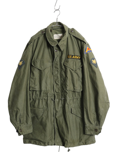 50s 米軍実物 US ARMY M-51 フィールド ジャケット MEDIUM LONG 57年製 ヴィンテージ ミリタリー 軍物 M51 ジャンパー カーキ ワッペン M65