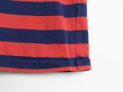 ポロ ラルフローレン ボーダー 半袖 Tシャツ メンズ M / コットン カットソー シングルステッチ スリム フィット ツートン レッド ネイビー