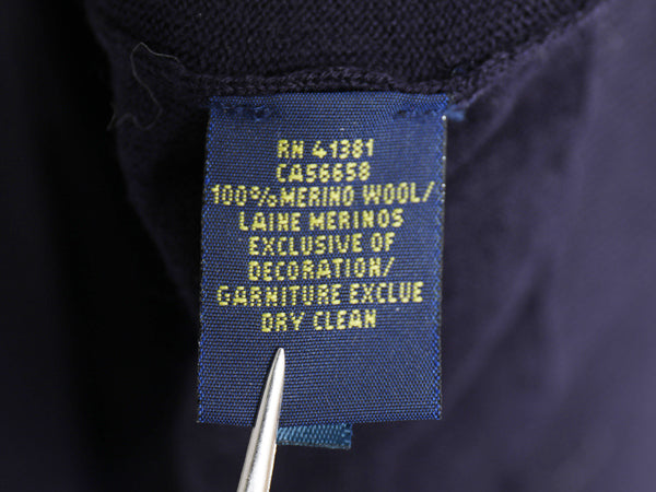 ポロ ラルフローレン ニット セーター メンズ XXL / メリノ ウール CUSTOM FIT ワンポイント ポニー 刺繍 Vネック ハイゲージ 大きいサイズ