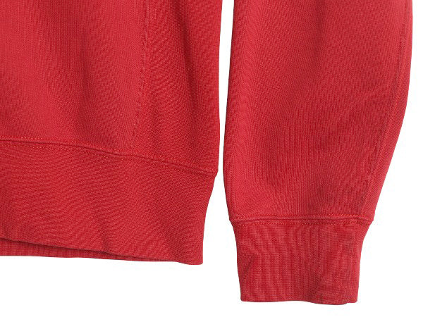 ポロ ラルフローレン 前V スウェット メンズ S 古着 裏起毛 トレーナー リバース タイプ ワンポイント クルーネック シンプル 薄手 レッド