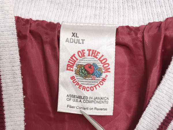 90s フルーツオブザルーム スウェット スタジャン メンズ XL オールド ジャケット ブルゾン ナイロン ライナー付き 大きいサイズ ツートン 