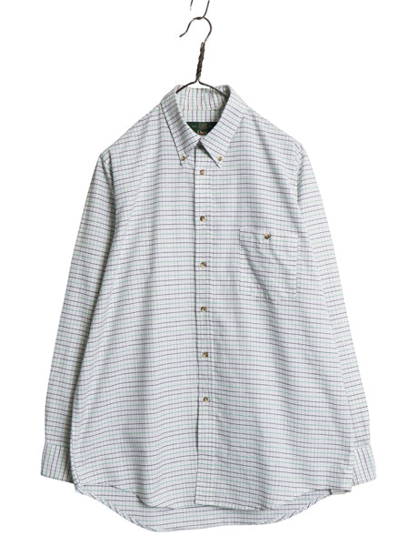 90s USA製 オービス チェック 長袖 ボタンダウン シャツ メンズ M オールド 旧タグ オックスフォード ワイシャツ 長袖シャツ カジュアル BD