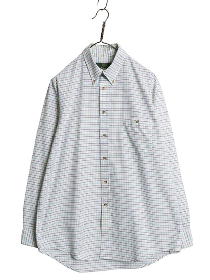 90s USA製 オービス チェック 長袖 ボタンダウン シャツ メンズ M オールド 旧タグ オックスフォード ワイシャツ 長袖シャツ カジュアル BD