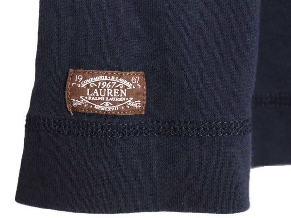 ローレン ラルフローレン 長袖 Tシャツ レディース M / コットン ストレッチ カットソー 肩 ジップ エルボーパッチ プルオーバー きれいめ
