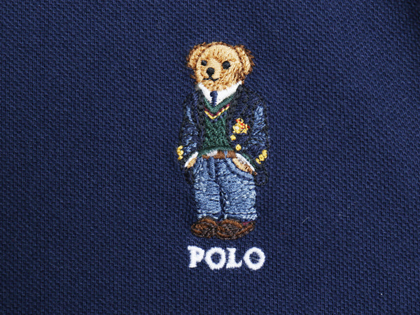 ポロベア ポロ ラルフローレン 鹿の子 半袖 ポロシャツ メンズ レディース M / 半袖シャツ スリムフィット キャラクター ワンポイント 紺