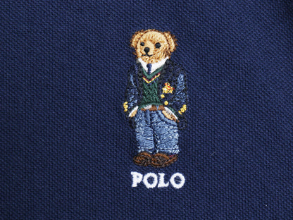ポロベア ポロ ラルフローレン 鹿の子 半袖 ポロシャツ メンズ レディース M / 半袖シャツ スリムフィット キャラクター ワンポイント 紺