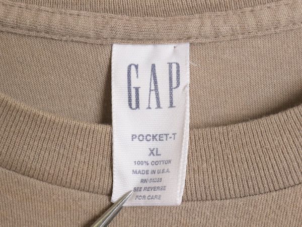 90s USA製 オールド ギャップ ポケット付き 無地 半袖 Tシャツ メンズ XL / シングルステッチ ポケT ヘビーウェイト コットン 大きいサイズ