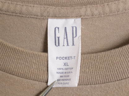 90s USA製 オールド ギャップ ポケット付き 無地 半袖 Tシャツ メンズ XL / シングルステッチ ポケT ヘビーウェイト コットン 大きいサイズ