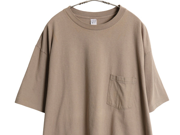 90s USA製 オールド ギャップ ポケット付き 無地 半袖 Tシャツ メンズ XL / シングルステッチ ポケT ヘビーウェイト コットン 大きいサイズ