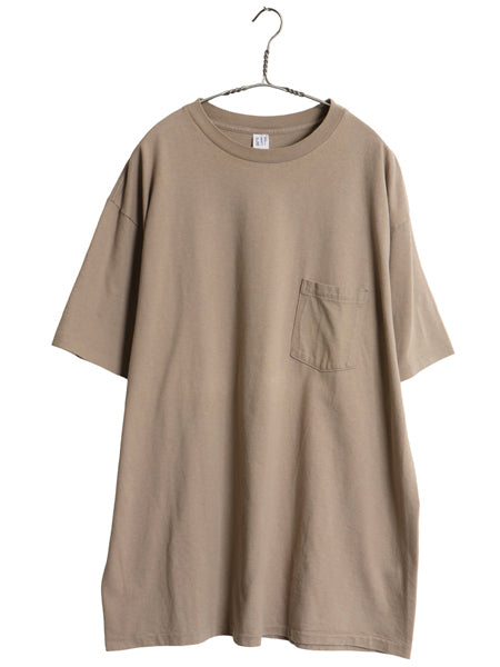 90s USA製 オールド ギャップ ポケット付き 無地 半袖 Tシャツ メンズ XL / シングルステッチ ポケT ヘビーウェイト コットン 大きいサイズ