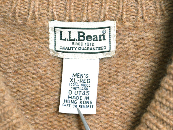エルエルビーン フルジップ ニット セーター ジャケット メンズ XL / ドライバーズ シェットランド ウール カーディガン 大きいサイズ 無地