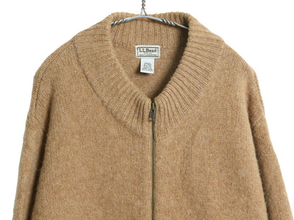 エルエルビーン フルジップ ニット セーター ジャケット メンズ XL / ドライバーズ シェットランド ウール カーディガン 大きいサイズ 無地