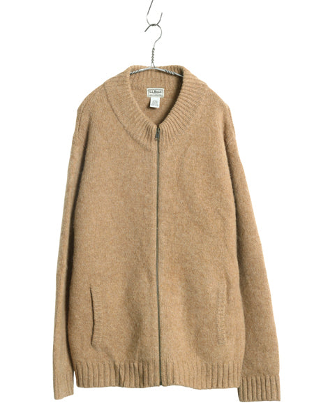 エルエルビーン フルジップ ニット セーター ジャケット メンズ XL / ドライバーズ シェットランド ウール カーディガン 大きいサイズ 無地