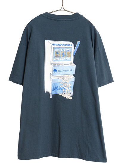 90s 企業 両面 プリント 半袖 Tシャツ メンズ XL / オールド テック イラスト グラフィック ヘビーウェイト シングルステッチ 大きいサイズ