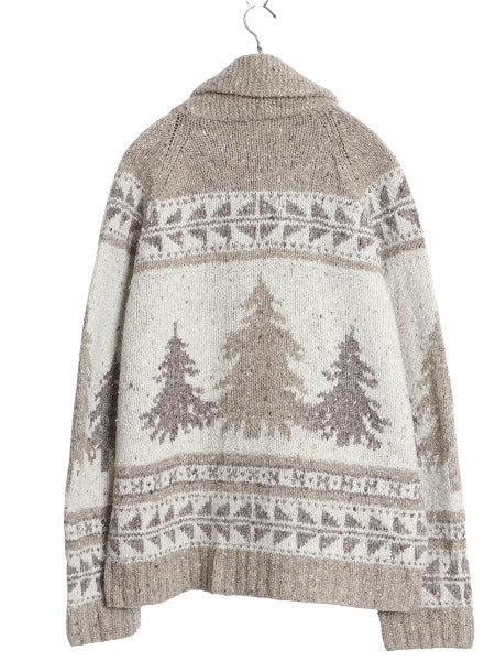 00s ローレン ラルフローレン ショールカラー ノルディック ニット カーディガン レディース L / オールド 前開き カウチン ハンドメイド