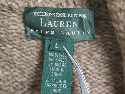 00s ローレン ラルフローレン ショールカラー ノルディック ニット カーディガン レディース L / オールド 前開き カウチン ハンドメイド