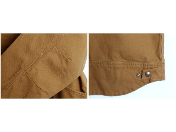 US企画 カーハート ダック ジャケット メンズ XL / 古着 105748 ワーク フルジップ ストレッチ ブルゾン ジャンパー 大きいサイズ ブラウン