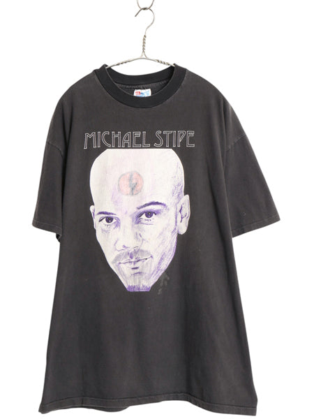 90s USA製 ★ マイケルスタイプ イラスト プリント Tシャツ メンズ XL / オールド 当時物 R.E.M. バンド ロック シングルステッチ 黒