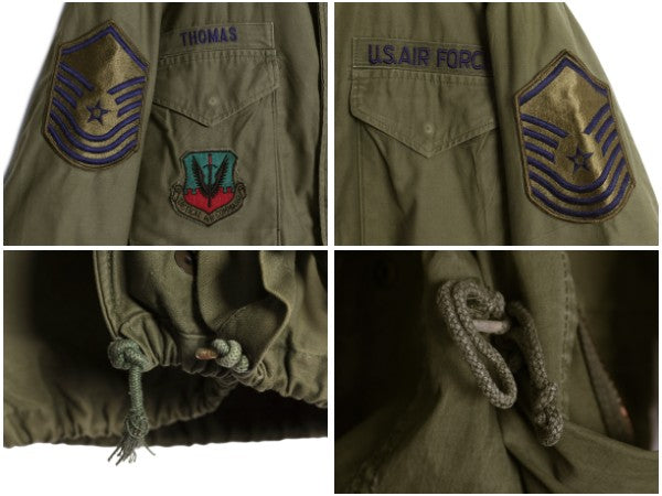 80s 米軍実物 USAF M-65 フィールド ジャケット MEDIUM REGULAR / 80年製 ヴィンテージ ミリタリー フルパッチ 3rd 軍物 中綿 ライナー付き