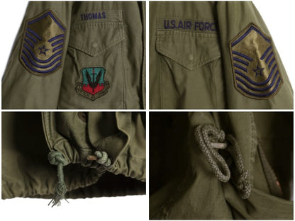 80s 米軍実物 USAF M-65 フィールド ジャケット MEDIUM REGULAR / 80年製 ヴィンテージ ミリタリー フルパッチ 3rd 軍物 中綿 ライナー付き